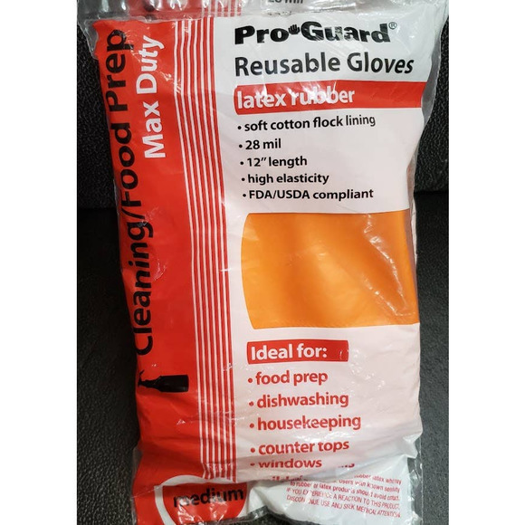Pro Guard Latex Rubber Reusable Gloves size Medium, Food Prep, Cleaning, Dishes - Picture 5 of 6